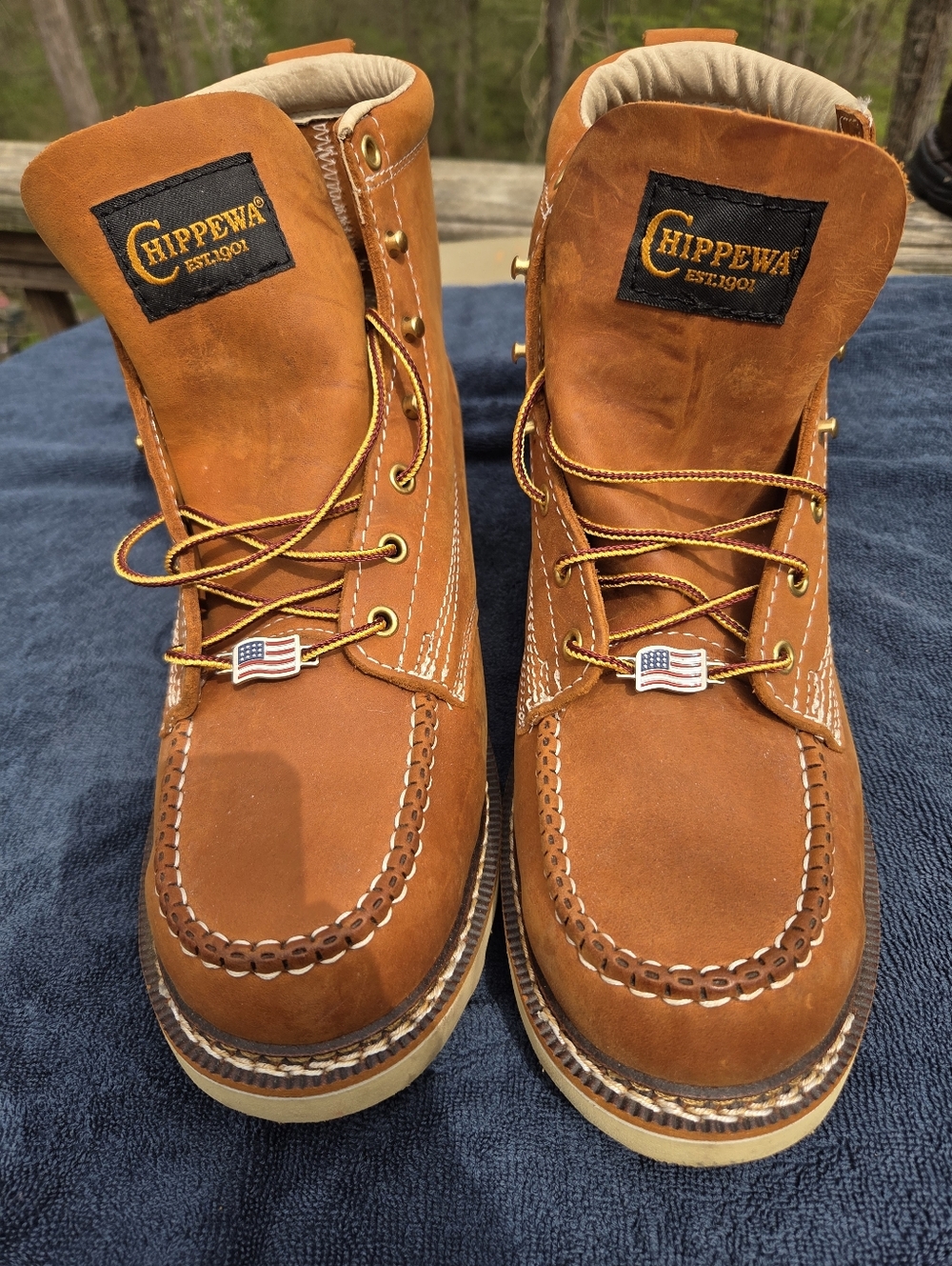 Chippewa Men's Moc Toe Work Boots - Brown